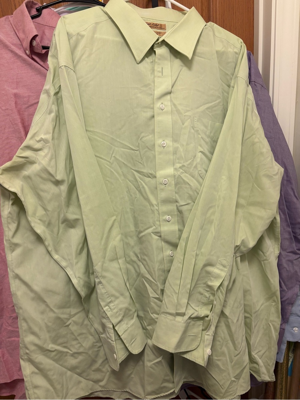 Roundtree & Yorke Pale Green Long-Sleeve Dress Shirt